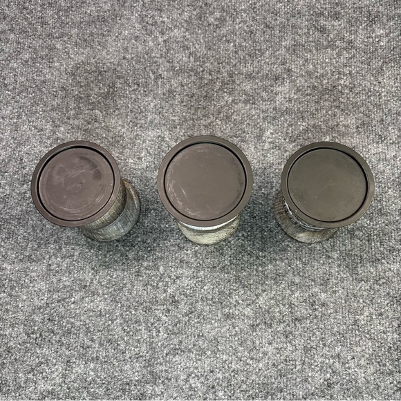 PartyLite Modern Rustic Pillar Holders Set of 3 Gray Wood Finish P9053 with Box - Picture 6 of 15